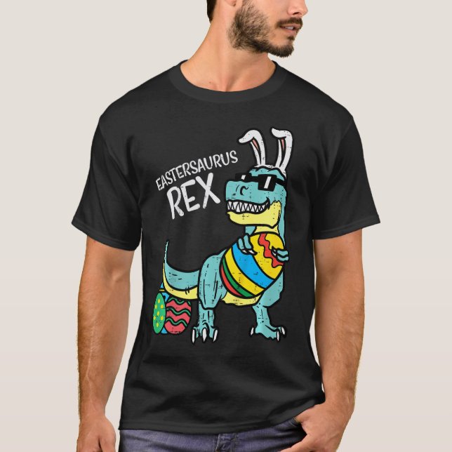 Kids Eastersaurus Rex Easter Trex Bunny Toddler Bo T-Shirt (Front)