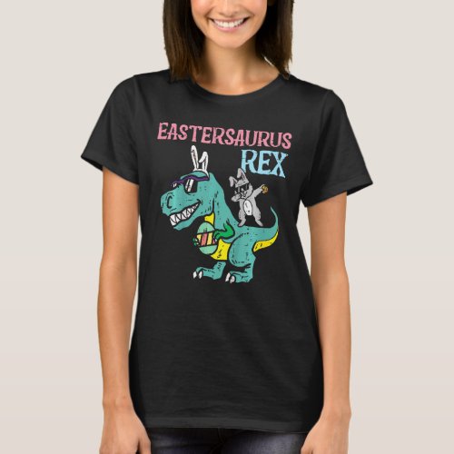 Kids Eastersaurus Rex Trex Bunny Dab Easter Boys K T_Shirt