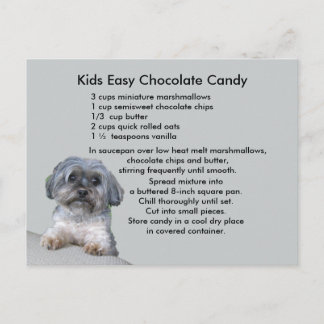 Kids Easy Chocolate Candy Recipe Postcard