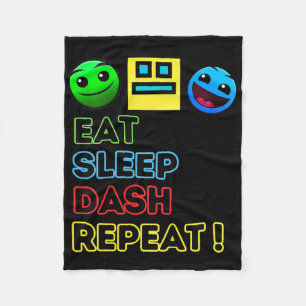 Kids Eat Sleep Dash Repeat Video Game Geometry Vid Fleece Blanket