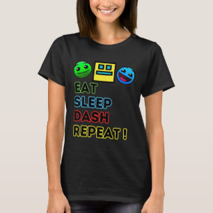 Kids Eat Sleep Dash Repeat Video Game Geometry Vid T-Shirt