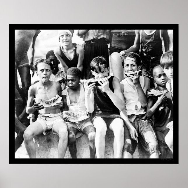 Kids Eating Watermelon 1910 Poster (Front)