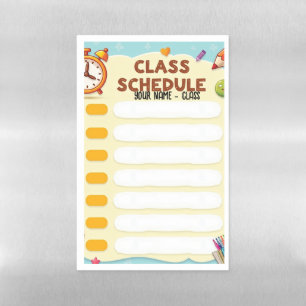 Kids Editable Class Schedule Chart Magnetic Dry Erase Sheet