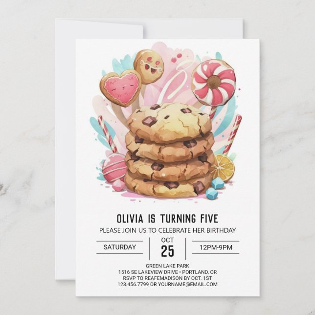 Kids Editable Fun Cookies Birthday Invitation (Front)