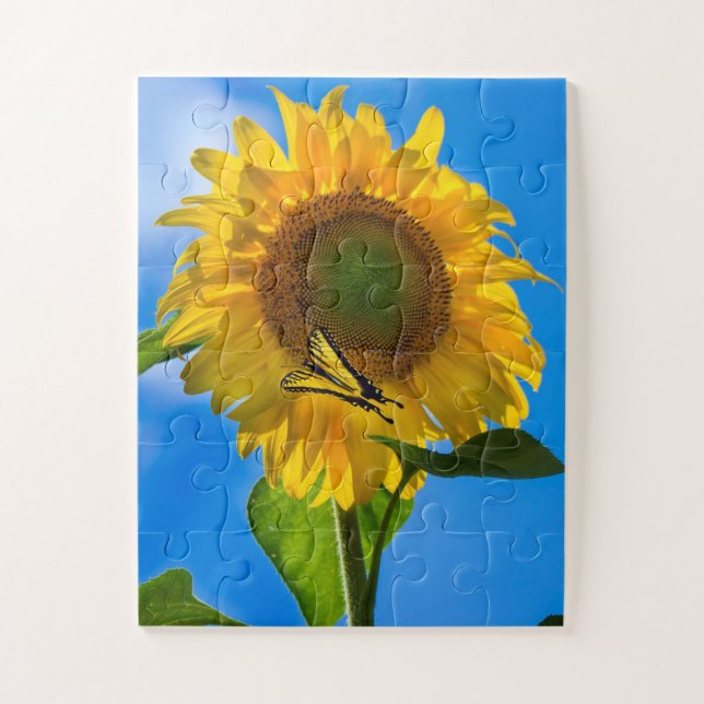 Kid's Edition Sunflower & Butterfly Jigsaw Puzzle (Vertical)