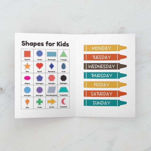 Kids Education Learning Card (Inside)