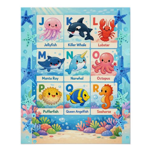 Kids Educational Ocean Wall Art