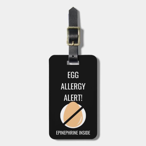 Kids Egg Allergy Alert with Epinephrine Image Luggage Tag