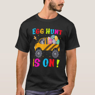 Kids Egg Hunt Is On Tractor Easter Eggs Cute Boys T-Shirt
