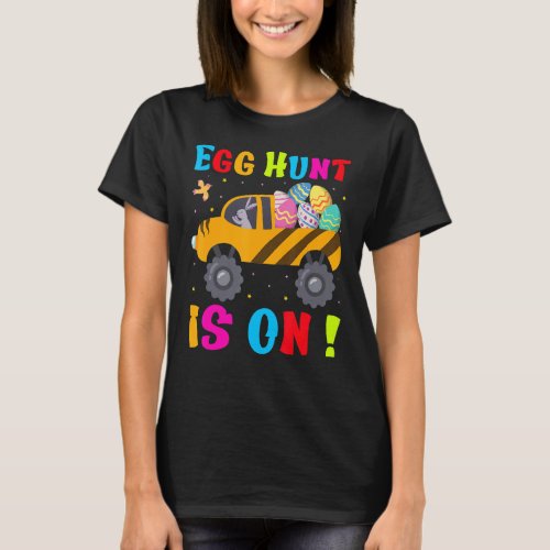 Kids Egg Hunt Is On Tractor Easter Eggs Cute Boys  T_Shirt