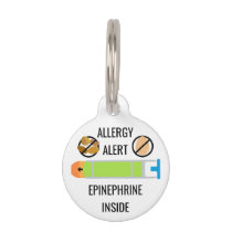 Kids Egg Tree Nut Allergy Alert Epinephrine Inside Pet Tag