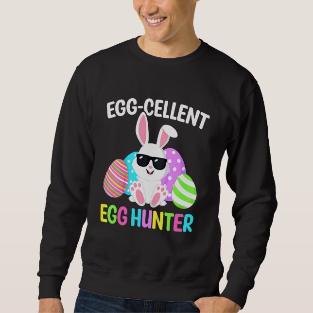 Kids Eggcellent Egg Hunt Easter Bunny Toddler Boys Sweatshirt (Front)