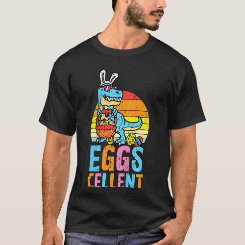 Kids Eggs Cellent Easter Trex Bunny Toddler Boys E T_Shirt