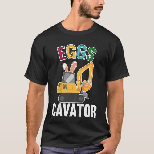 Kids Eggscavator  Excavator Egg Hunting Boys Happy T_Shirt