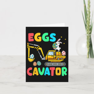 Kids Eggscavator Funny Easter Excavator Egg Huntin Card