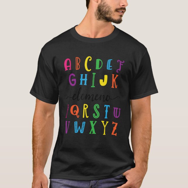 Kids Elemeno Alphabet Preschool todler preschool T-Shirt (Front)