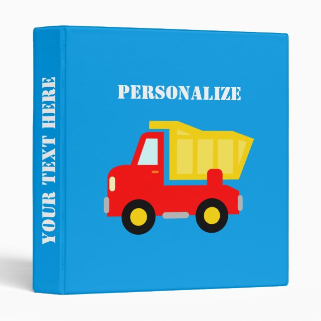 Kids elementary school binder with dump truck (Front/Spine)
