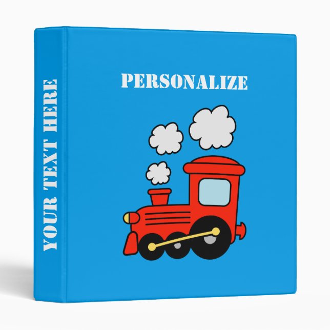 Kid's elementary school binder with toy train (Front/Spine)