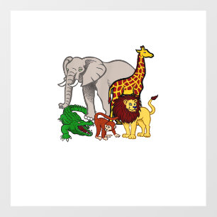 Kids Elephant  Giraffe Boys Girls Lion Zoo Alligat Wall Decal