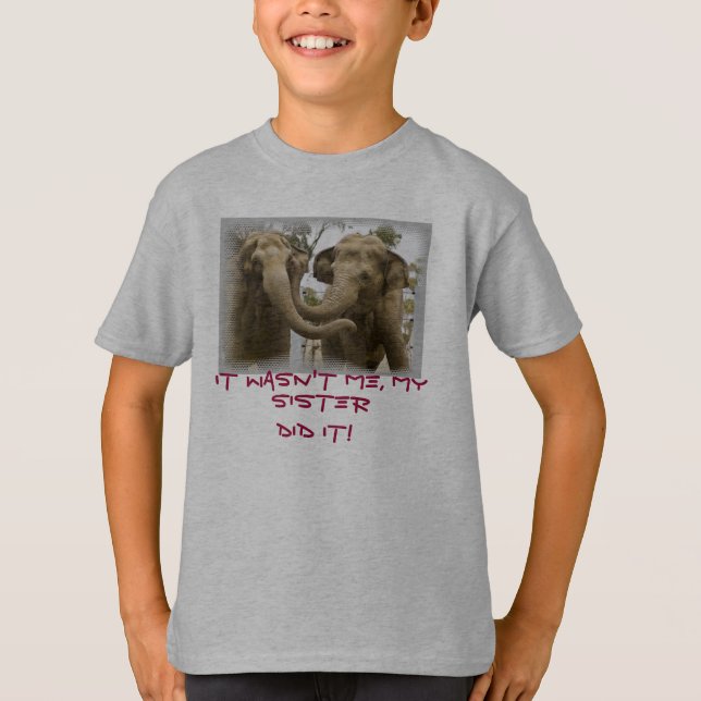 Kid's Elephant Siblings T-Shirt (Front)