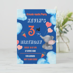 Kids Elephant theam birthday party Invitation