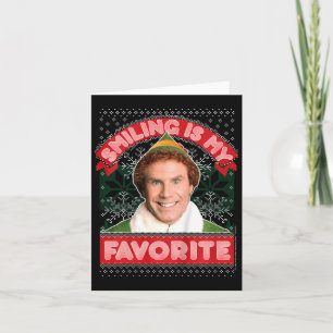Kids Elf Buddy Smiling Is My Favorite Christmas Card