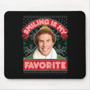 Kids Elf Buddy Smiling Is My Favorite Christmas  Mouse Pad