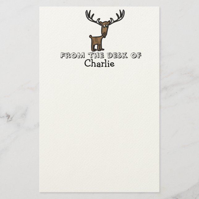 Kids elk personalized stationary stationery (Front)
