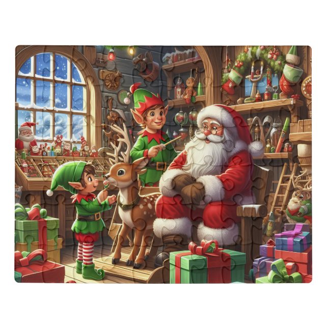 Kids Elves With Santa  Jigsaw Puzzle (Puzzle Horizontal)