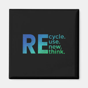 Kids Environmental Activism - Recycle Reuse Renew Magnet