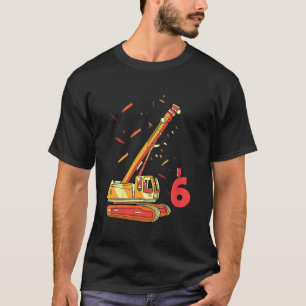 Kids Excavator 6th Birthday 6 Years Digger Constru T-Shirt