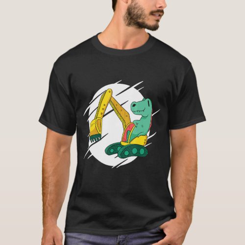 Kids Excavator Dinosaur T_Shirt
