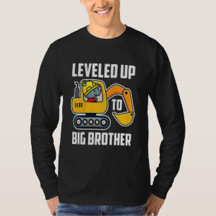 Kids Excavator I Leveled Up To Big Brother Promote T-Shirt