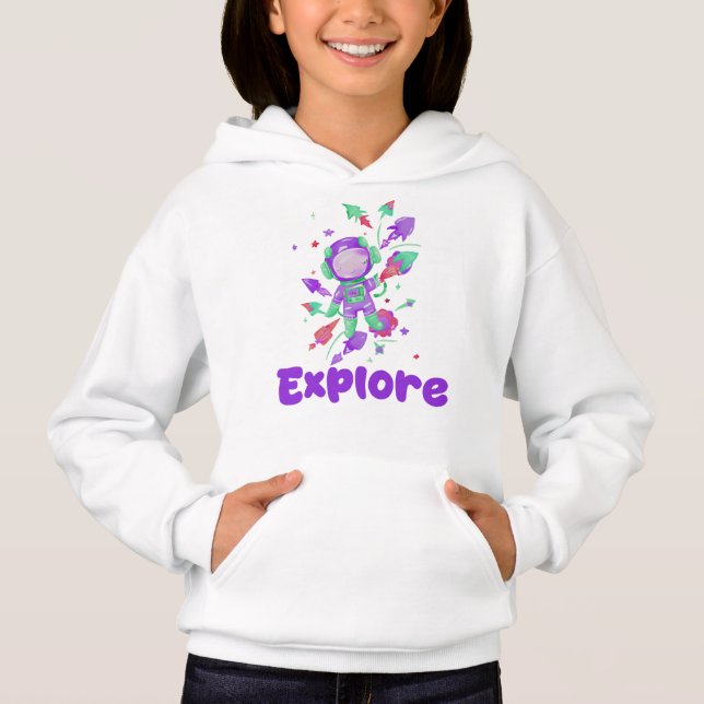 Kids Explore Space Hoodie (Front)