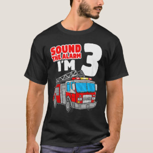Kids F Ire Truck 3 Year Old Firefighter 3rd Birthd T-Shirt