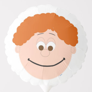 KIDS FACES Orange Hair Brown Eyes Character Balloon