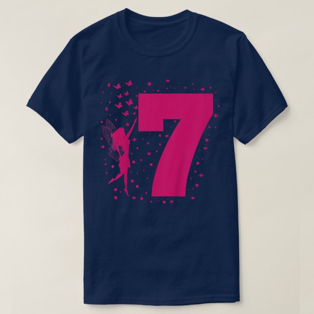Kids Fairy Birthday Age 7 Seven years Old Girls Pa T-Shirt (Design Front)