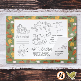 Kids Fall Activity Coloring Placemat