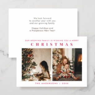 Kids Family Christmas Holiday Greeting Letterpress Photo Cards