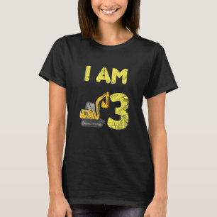 Kids Family Construction Truck Excavator Birthday T-Shirt
