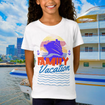 Kids Family Cruise Blue/Orange Vacation Sunset