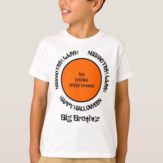 Kids Family Matching Typography Happy Halloween T-Shirt (Front)