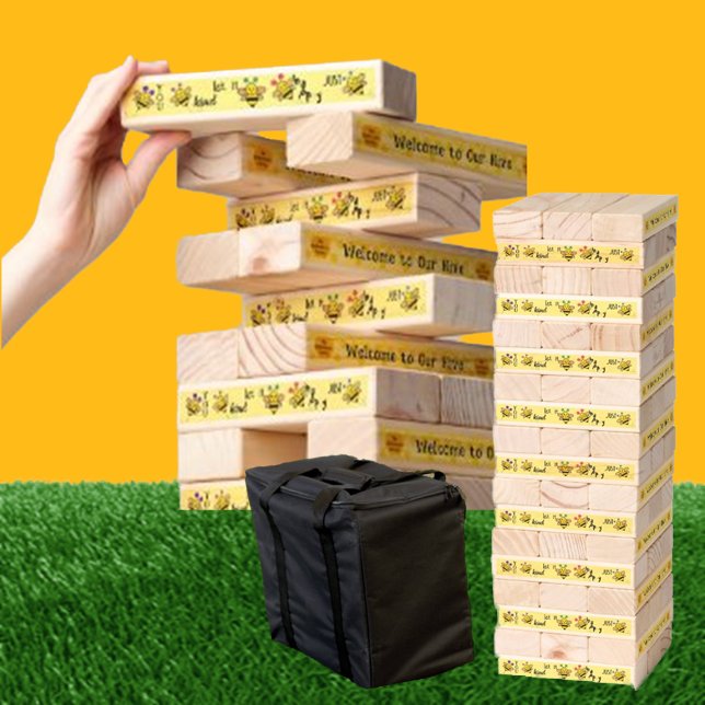 Kids/Family Whimsical Bee's Custom Name Giant Topple Tower (Creator Uploaded)