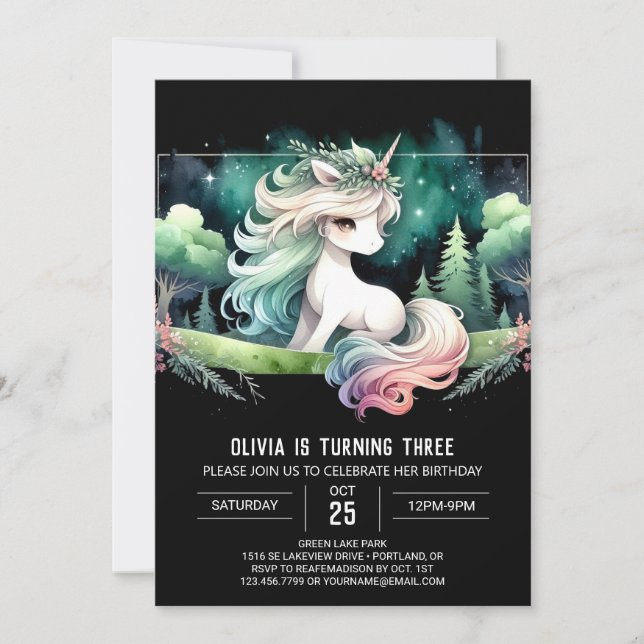 Kids Fantasy Horse Birthday  Invitation (Front)