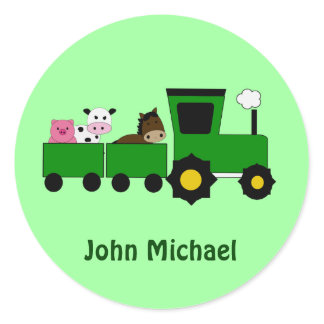Kids Farm Tractor  Birthday  Stickers