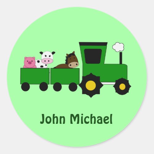 Kids Farm Tractor  Birthday  Stickers