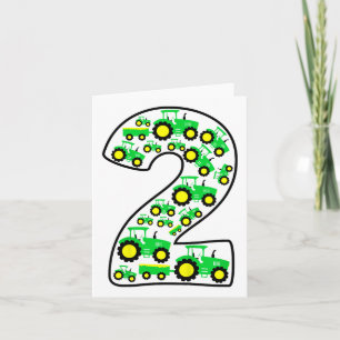 Kids Farm Tractor Boy 2nd Birthday 2 Year Old Todd Card