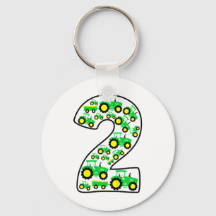 Kids Farm Tractor Boy 2nd Birthday 2 Year Old Todd Keychain
