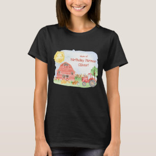 Kids Farmer Birthday Party Matching Family Mom T-Shirt