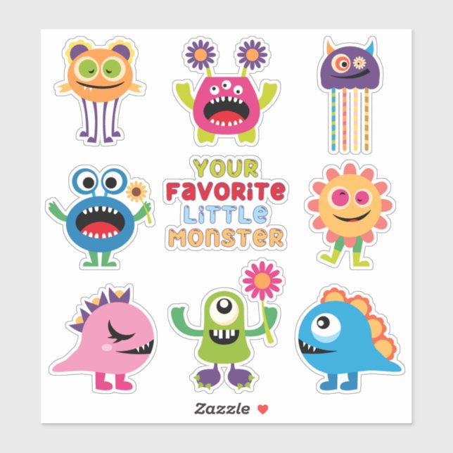 Kids Favorite Little Monster Set Sticker (Sheet)